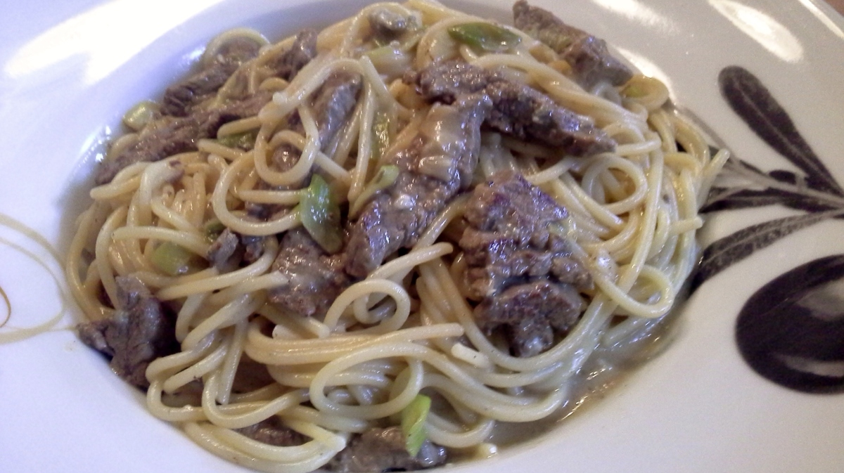 Spaghetti mit Rindsfilet und Gorgonzolasoße – caracooking